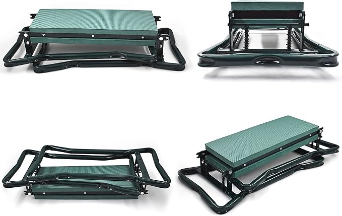 Garden Kneeler Seat Portable Garden Folding Seat EVA Foam Pad with Tool Bag Pouch