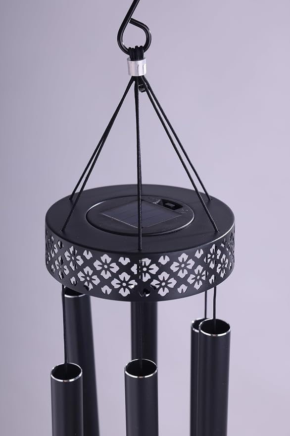 42" Solar Deep Tone Wind Chimes for Outside Clearance, Solar Large Metal Windchimes for Loss of Loved One, Memorial Heavy Duty Chimes Outdoor for Garden,Sympathy Gifts,Black