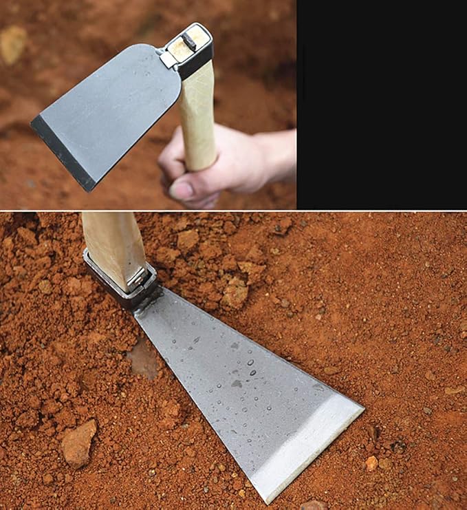 Hoes with Wooden Handle Garden Hoes Hand Held Gardening Tools Outdoor Farming Agricultural for Digging Aerated Soil