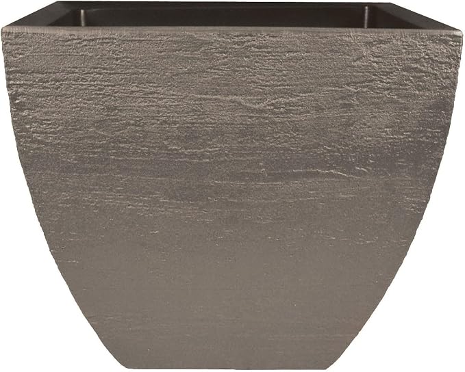 Tusco Products Modern Square Garden Planter, 16-inch, Safari