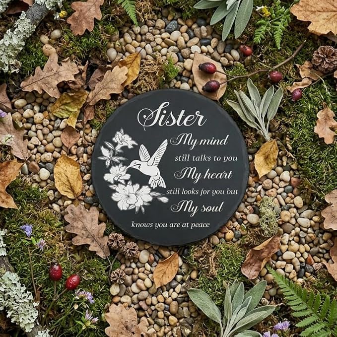 Sister Memorial Stone, Memorial Gifts for Loss of Sister Sympathy Garden Stepping Stone in Loving Memory of Sister Plaque Slate