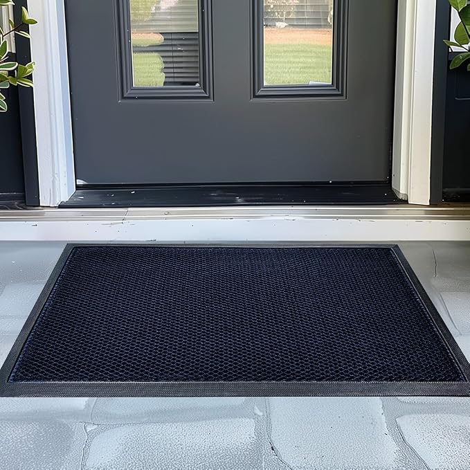 Muddy Mat® Meshy Mat™ Door Mat Heavy-Duty Quick-Dry Floor Mat, Sand & Dirt Trapper for Indoor & Outdoor, Ideal for Entrance, Mudrooms,Patios & Garages,Low-Profile,Non-Slip,Washable– Blue 32"x48"x0.4"