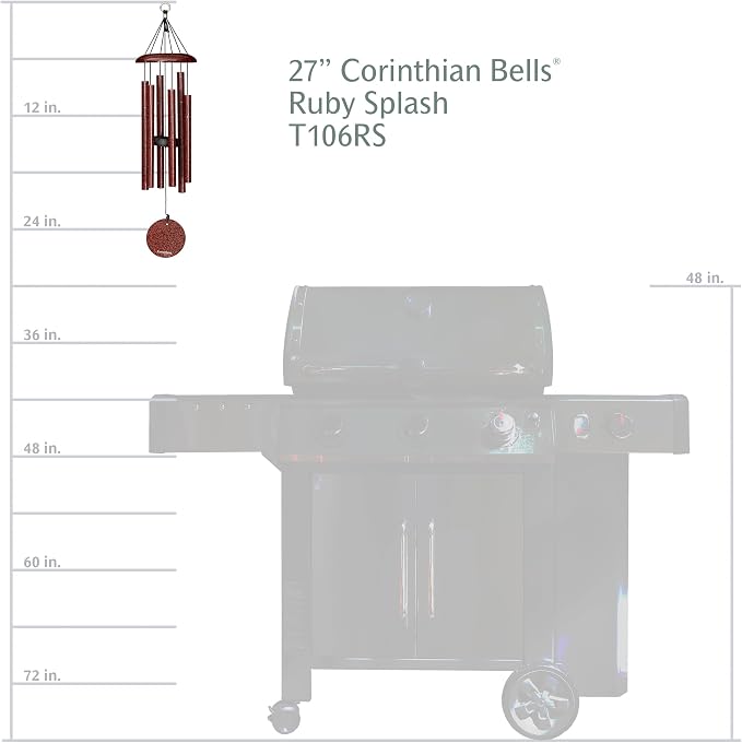 Corinthian Bells by Wind River - 27 inch Ruby Splash Wind Chime for Patio, Backyard, Garden, and Outdoor Decor (Aluminum Chime) Made in the USA