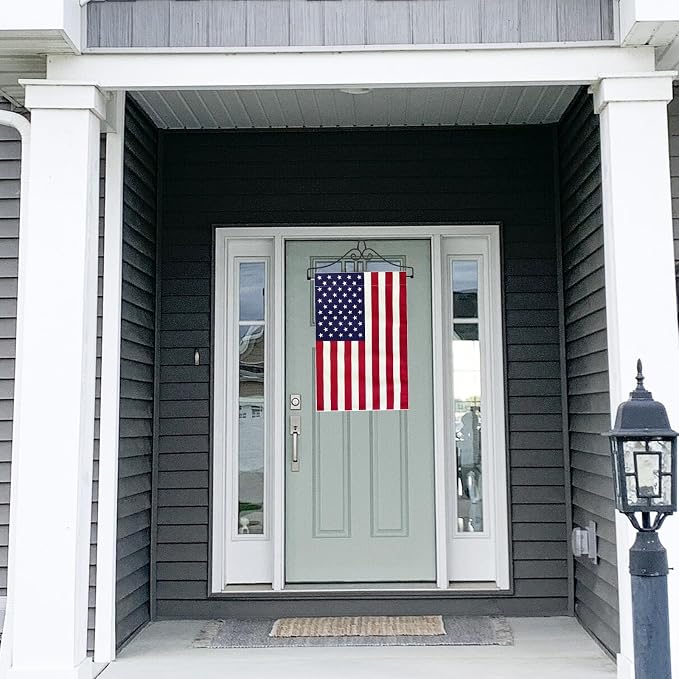 TOPFLAGS Garden Flag Holder with American Flag Garden Flag Banner Hanger for Wall Outside Yard Small 12x18 Inch