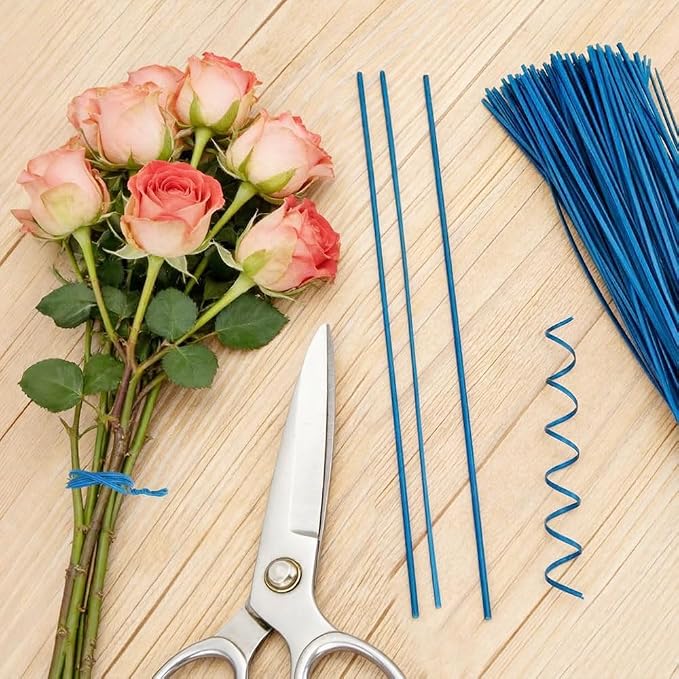 200 PCS Twist Ties for Plants, 7.8 Inch Garden Twist Ties Reusable Blue Cable Tie with Rugged Metal Innercores for Bread Cake Pop Candy Bags Cable Organization Christmas Tree Gardening Decor