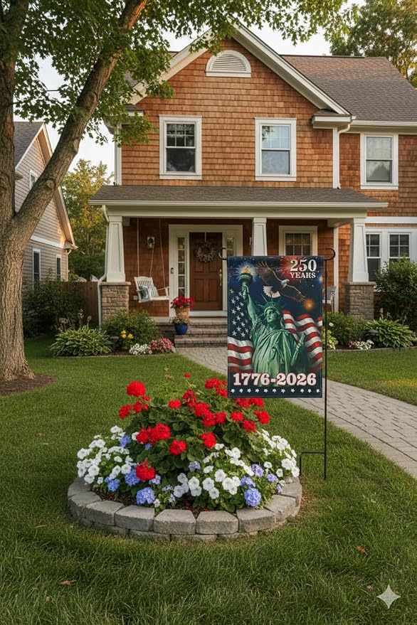USA 250th Anniversary Garden Flags,America Garden Flags For Outside,12x18'',Double Sided Flag For Outdoor Garden Decor (Liberty)
