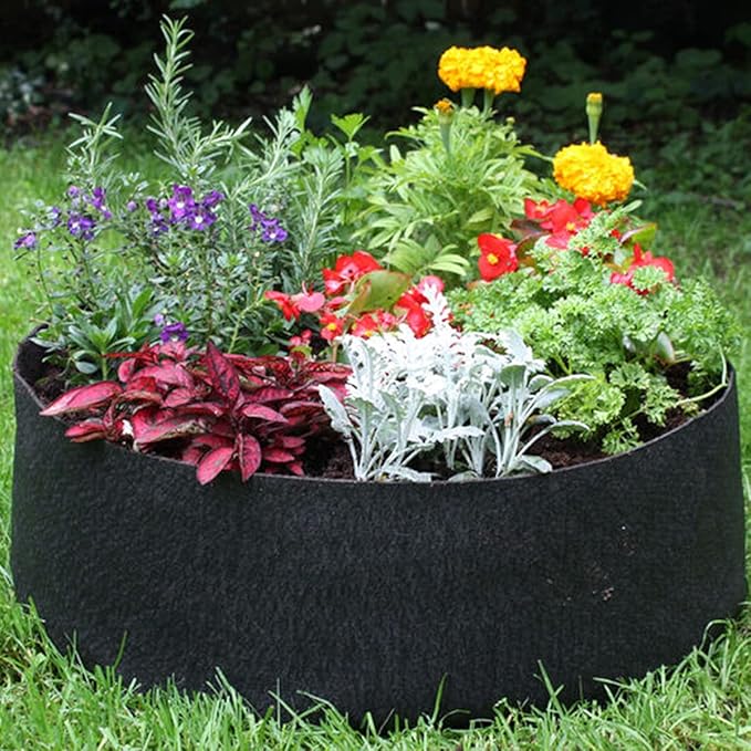 6-Pack 45 Gallon Large Non-Woven Grow Bags Reusable Thickened Durable Aeration Fabric Pot with Reinforced Handles Black (45Gal_6Pcs)