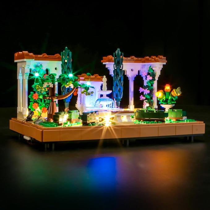 BrickBling Light Compatible with Lego Icons Fountain Garden, LED Lighting Compatible with Lego 10359 (No Model Set) (RC Version Light)