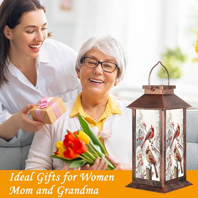 Solar Lanterns for Garden Decor, Waterproof Design Solar LED Hanging Lights for Yard, Patio, Lawn, and Porch, Gifts for Mom, Grandma(Snow Scene)