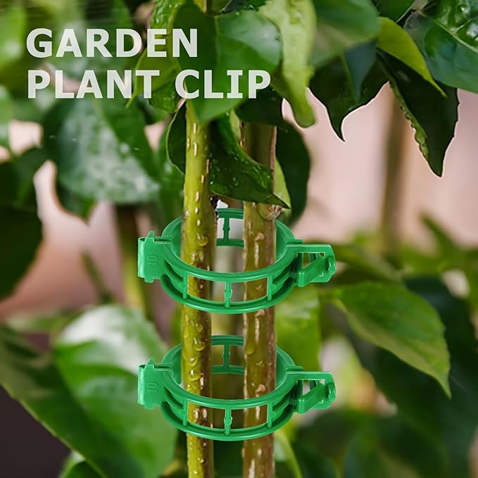 400PCS Plant Support Clips, Tomato Clips, Plastic Garden Clips, Vine Clips for Tomato Cucumber Flower Squash Vine, 1.2” Inner Diameter, Prevent Tomatoes from Pinching or Falling Off(Green) 