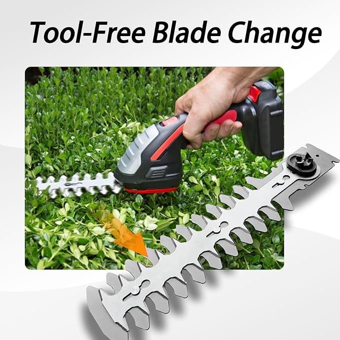 replacment Parts, 8 inch Cordless Shear Shrubber Blade heege Trimmer Blade Compatible with WG801 20V Power shrubber Trimmer Battery Charger Included