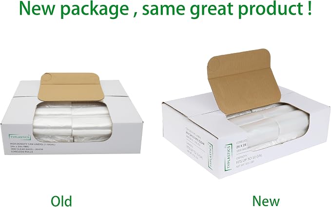 TYPLASTICS Trash Can Liners - Wholesale 1000 Count 7-10 Gallon Trash Bags on Perforated Roll Small Garbage Bags for Light Office Trash Bathrooms Hotels Recycling Commerical and Industrial 24" x 24"