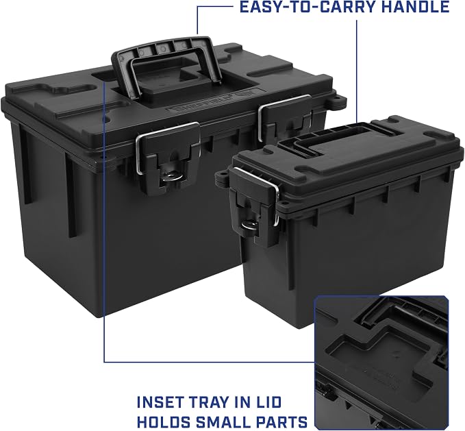 Sheffield 12706 Storage Bins With Lids, 2-Pack Stackable Storage Bins, Made in USA, Lockable and Water-Resistant Containers with Lids, Plastic Containers for Home, Classroom, and Dorm