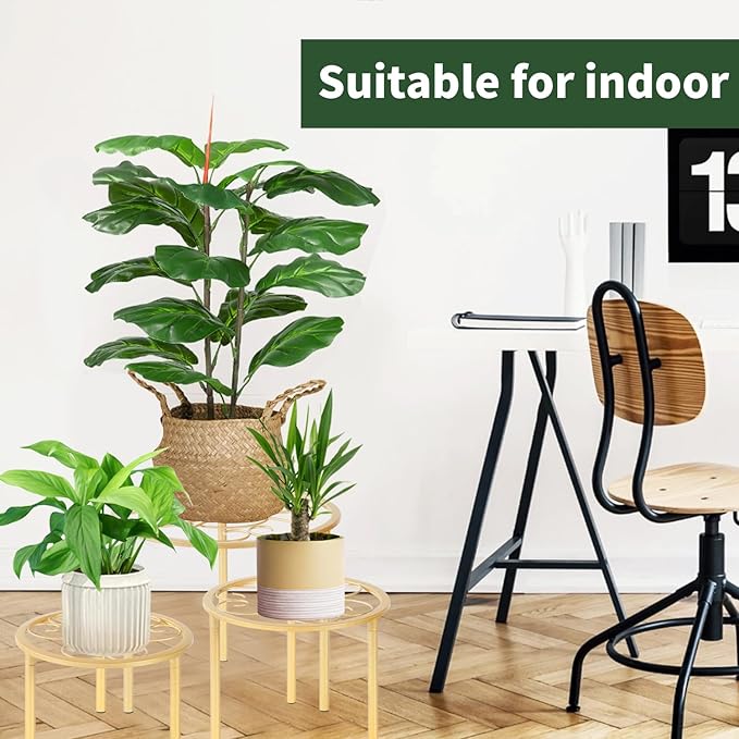 5 Pack Metal Plant Stands,Heavy Duty Potted Holder for Flower Pot, Rustproof Iron Plant Risers, Suitable for Indoor and Outdoor Decoration ,Garden Container Round Supports Rack for Planter