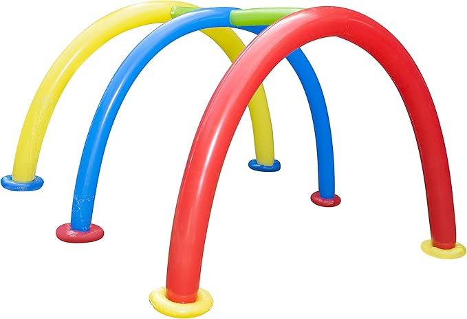 BANZAI Splash Tunnel Sprinkler, Length: 82 in, Width: 76 in, Height: 50 in, Inflatable Outdoor Backyard Splash Toy