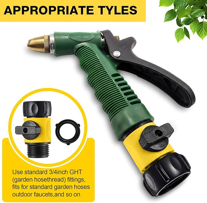 Hotop 12 Pcs Garden Hose Shut Off Valve Plastic Connect Water Hose Turn Off Valve with Anti Leak Standard 3/4 Inch Thread and Rubber Gaskets (Yellow)