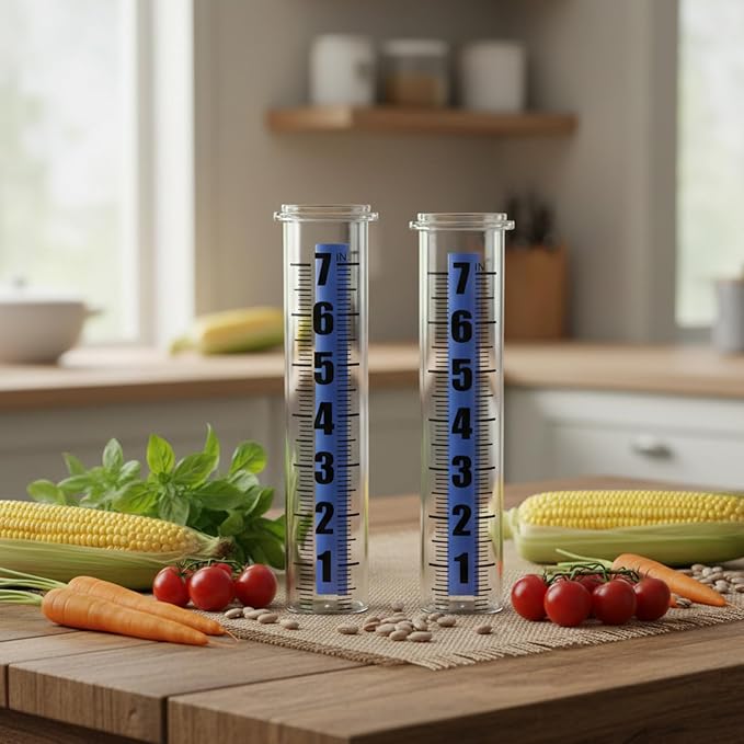 2 Pcs 7" Large Rain Gauge Outdoor Replacement Tube, Plastic Accurate Rain Gauges Plastic Gauge Replacement Tube 7" Capacity Gauges Tubes Replacements Outdoor Freeze Proof for Garden Yard Home