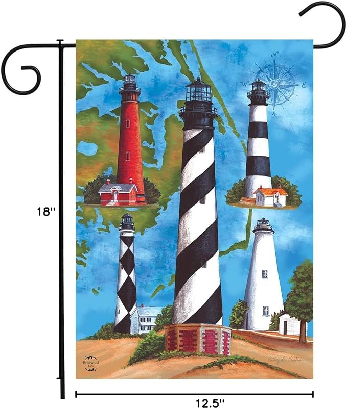 Briarwood Lane Lighthouses Summer Garden Flag