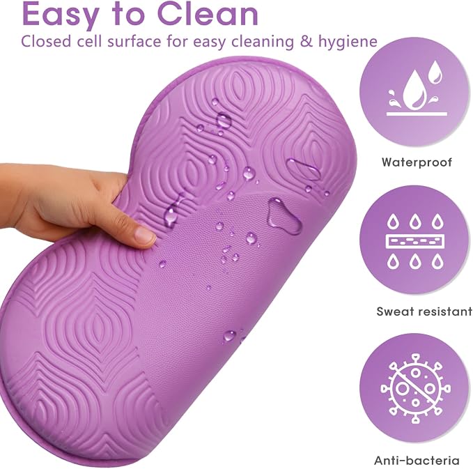 2 Pack Yoga Knee Pads Mat Set - Extra Thick Foam Kneeling Pad Cushion for Knees, Elbows, Wrists, Head - Yoga Essentials for Women Men, Non-Slip Pilates, Meditation, Floor Workouts