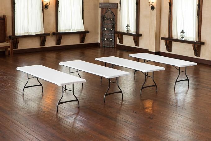 LIFETIME 8-Foot Folding Tables, 4-Pack, White Granite