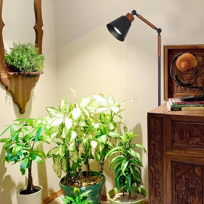 HMVPL Grow Lights for Indoor Plants Full Spectrum, Plant Lights for Indoor Growing with 20W COB Grow Light Blub, 4/8/12H Timer, Standing Tall Grow Lamp for Middle Large Plants(75'', Height Adjustable)