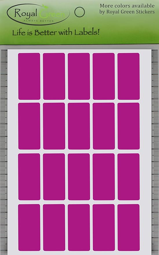 Royal Green Purple Colored Name Tags (40mm x 19mm) 1.57 inch x 0.75-1000 Pack