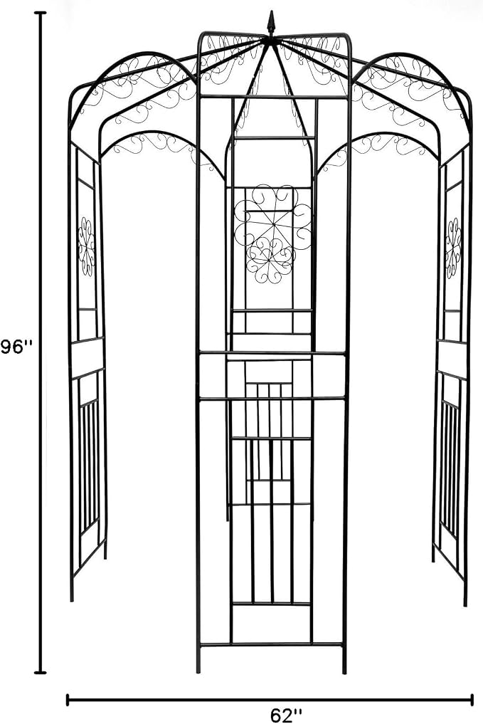 1. GO Steel Garden Arch, 8' High x 5'2" Wide, Garden Arbor for Various Climbing Plant, Outdoor Garden Lawn Backyard Gazebo