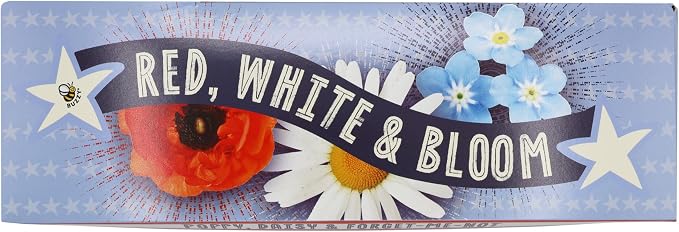 Buzzy Seeds Americana Grow Kit 3-Pack - Metal Windowsill Planter - Complete Indoor/Outdoor Gardening Kit with Seeds, Coconut Husk Growing Medium & Genuine Pots - 100% Grow Guarantee