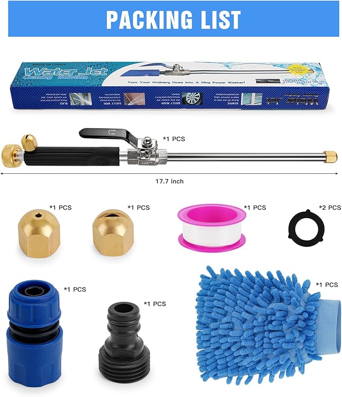 Watering Sprayer Cleaning Tool, Laopypor Hydro Jet Water Hose Nozzle, Wand Lance for Car Window Pet Washing and Plant Water