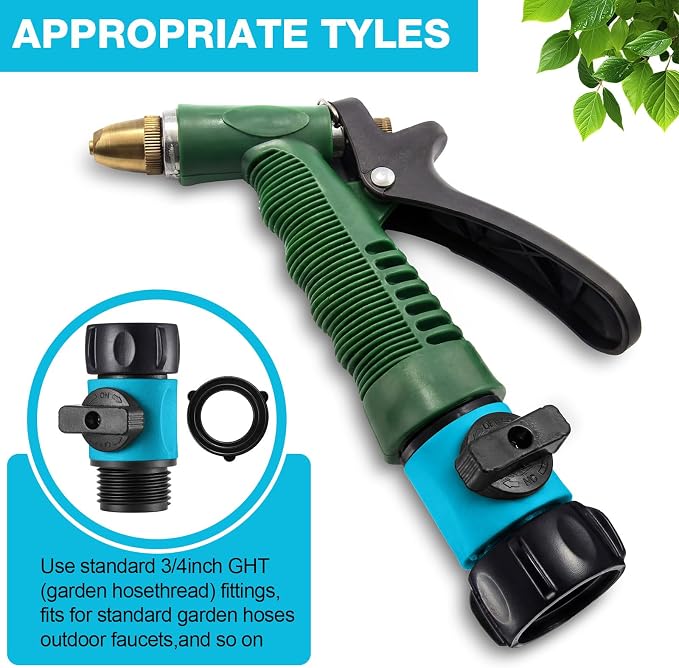 Hotop 6 Pcs Garden Hose Shut Off Valve Plastic Connect Water Hose Turn Off Valve with Anti Leak Standard 3/4 Inch Thread and Rubber Gaskets (Blue)