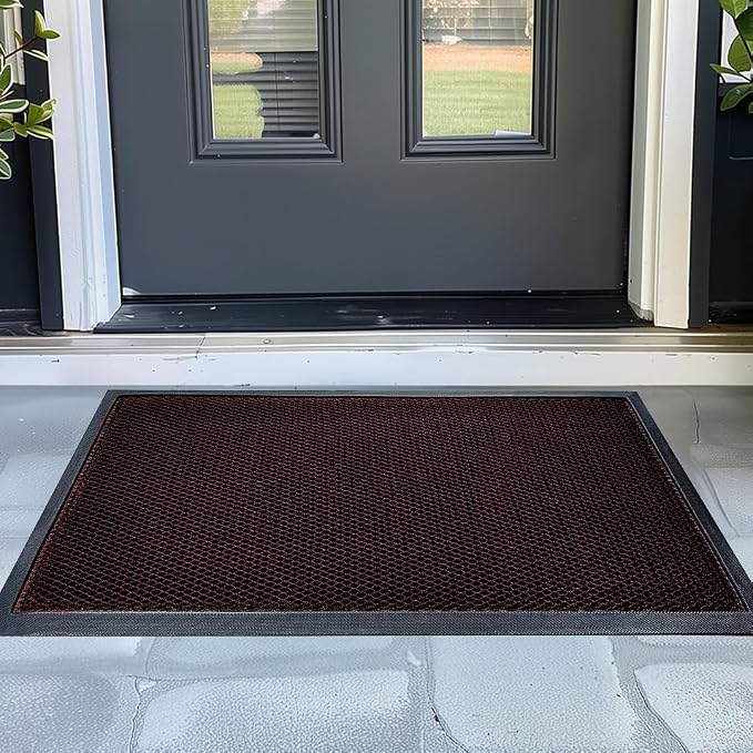 Muddy Mat® Meshy Mat™ Door Mat Heavy-Duty Quick-Dry Floor Mat, Sand & Dirt Trapper for Indoor & Outdoor, Ideal for Entrance, Mudrooms,Patios & Garages,Low-Profile,Non-Slip,Washable– Red 32"x48"x0.4"