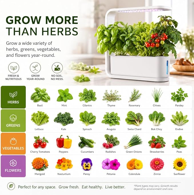 TerraSol 3-Pod Smart Indoor Garden Hydroponic Growing System with LED Grow Light β Countertop Herb Garden Kit for Kitchen β Automatic Water Circulation Indoor Planter for Herbs, Vegetables & Flowers