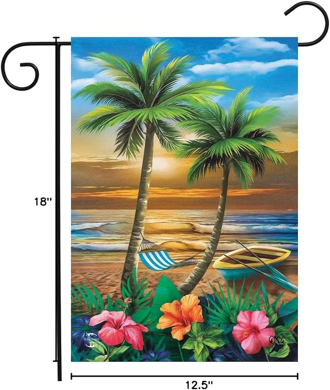 Briarwood Lane Sunset in Paradise Summer Garden Flag
