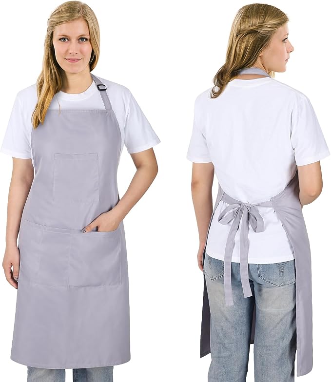 Noverlife Hair Stylist Apron with 4 Pockets, Hair Resistant 34 Inch Long Hairdresser Aprons w/Adjustable Strap for Salon