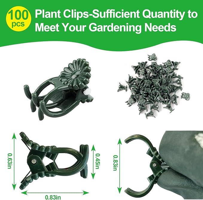 100 Pcs Plant Clips Orchid Clips,Plant Orchid Support Clips,Flower and Vine Clips,Garden Clips,Plant Clips for Climbing Plants