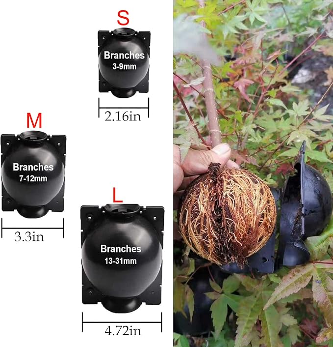 Tree Root Growing Box, Reusable Transparent Plants Asexual Reproduction Grafting Ball, High Pressure Air Layering Pods Propagation Kit (20pcs Small)