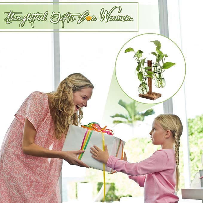 Plants Propagation Stations Bulb Glass Propagation Birthday Gift for Women Garden Plant Lovers - 4 Bulb