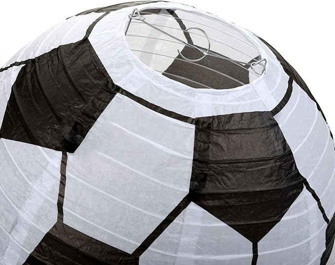 Kesoto 12 Inch Soccer Paper Lanterns Sports Soccer Themed Birthday Party Decorations Supplies Party Favors - Pack of 5