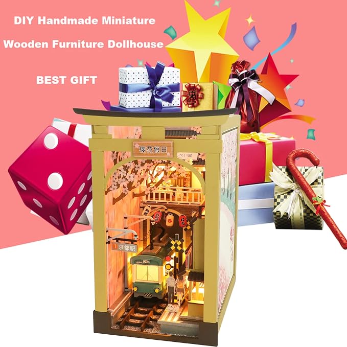 Roroom DIY Miniature Doll House with Furniture Dollhouse Kit for Adults and Teens,Booknook Tiny House Bookshelf Decor Mini 3D Wooden Puzzle, Gifts for Family, Friends (M2211)