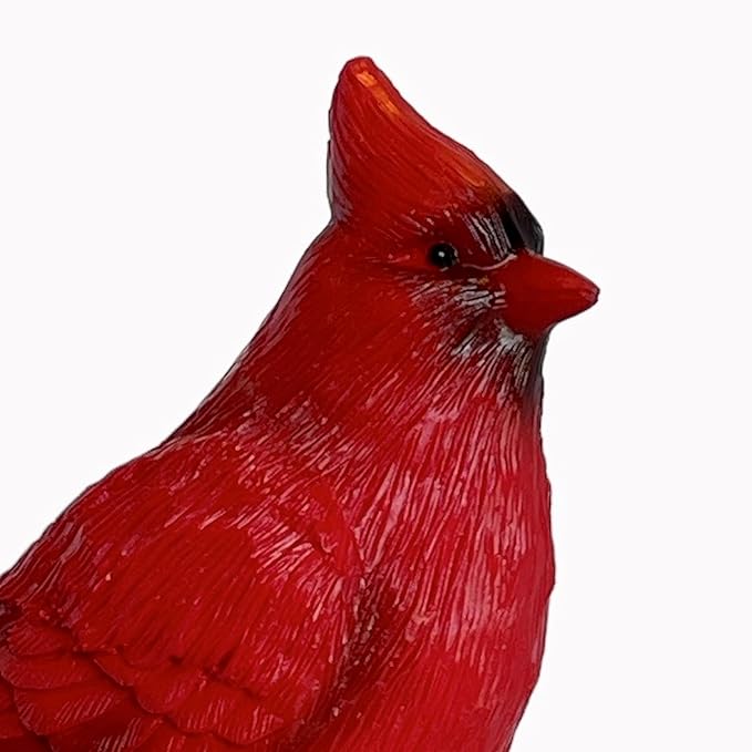 Gift Essentials Cardinal Decorative Rain Gauge Outdoor - Resin Bird Figurine on Rock Base - Removable Tube Measures Up to 5 Inches of Rainfall - Garden Decor Gift