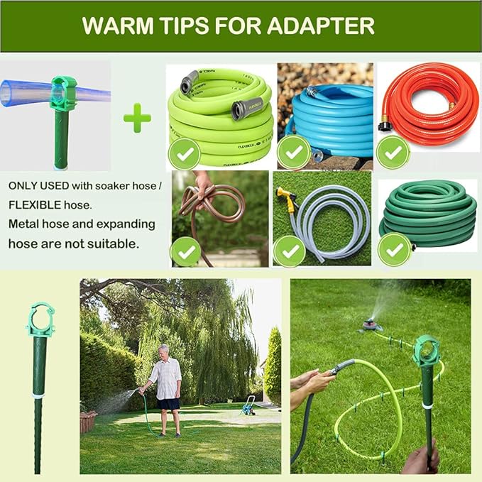 5/8”Garden Hose Holder Brackets to Keep Hose off Lawn Decorative Outdoor Post Garden Hose Support Water Sprinkler Hose Stand Butler Gardening Supplies Hose Guide for Garden Lawn Yard 6pc (SET A)