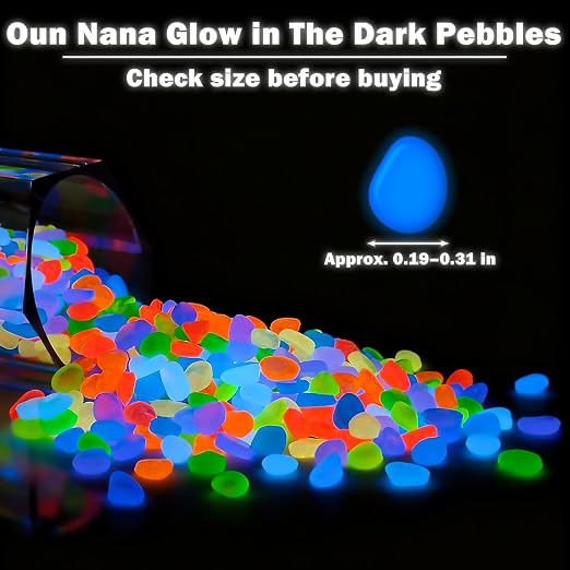 400PCS Outdoor Luminous Stones for Glow in the Dark Walkways, Garden River Pebbles, Artificial Landscape Rocks for Driveway Walkway Stepping Stone Paths with Natural Look