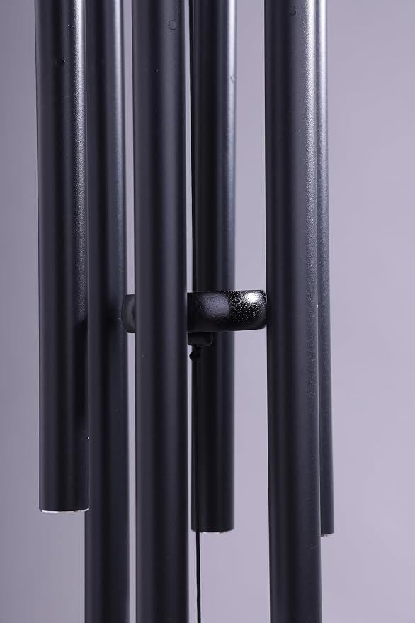 42" Solar Deep Tone Wind Chimes for Outside Clearance, Large Metal Windchimes for Loss of Loved One, Memorial Heavy Duty Chimes Outdoor for Garden,Sympathy Gifts,Black