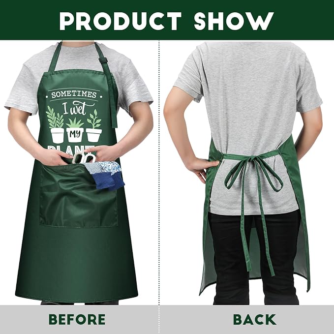 3 Pcs Funny Gardening Aprons for Women Waterproof Garden Apron with Pockets Floral Aprons for Gardener Plant Lover Gifts for Mom Grandma Wife Birthday Housewarming