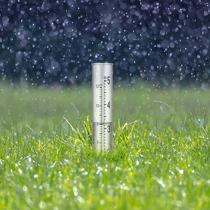 Larrel 2 Pcs Plastic Rain Gauge Replacement Tubes, 5.31inx0.91in/13.5cmx2.3cm Clear Practical Outdoor Rain Gauges with Dual Scales Outdoor Rains Gauges for Outdoors Garden Yard Home Using