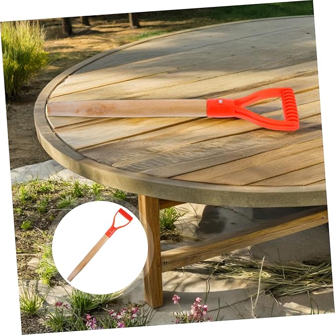 Mikikit Garden Fork Replacement Handle D Shaped Durable Wooden Shovel Grip with Nonslip Surface for Comfortable Digging and Secure Control in Heavy Soil