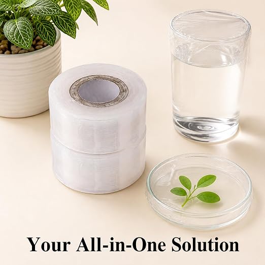 2 Roll Clear Petri Dish Film,Clear Grafting Tape Grafting Film,Stretchable Garden Grafting Tape Plants Repair Tapes,Sealing Poly Films for Petri Dish and Nursery Grafting
