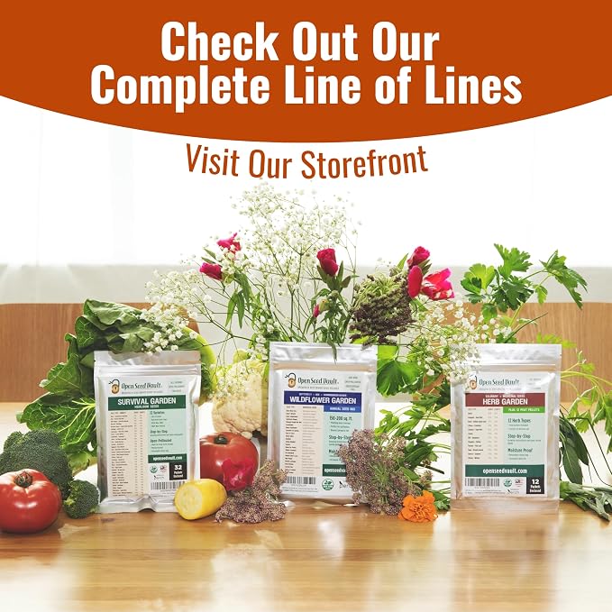 Open Seed Vault |15,000 Heirloom Seeds | 18 Seed Types | Survival Seeds | 2026 Season | Non GMO Vegetable and Fruit Seeds | Planting Outdoor & Indoor Garden