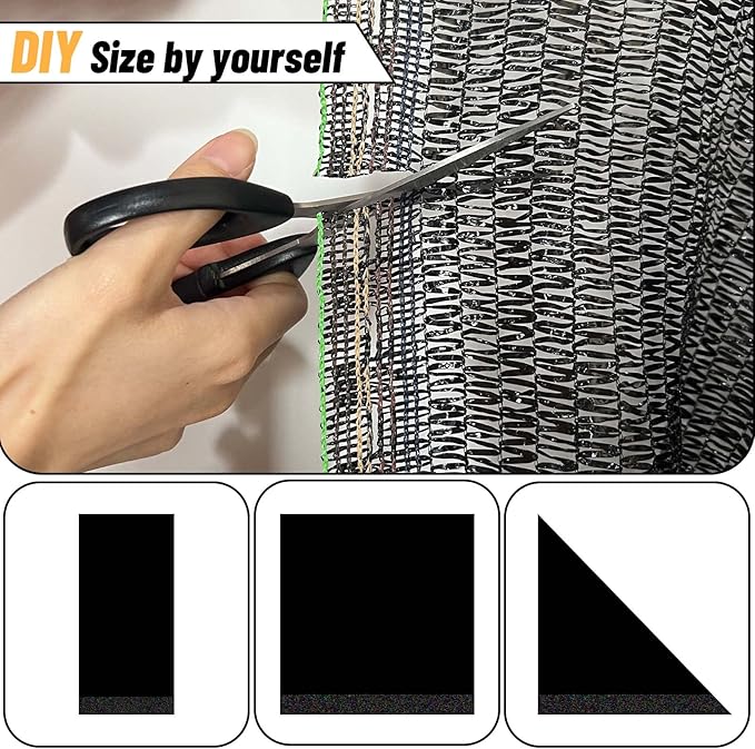 Cool Area 40% 6x8ft Sunblock Shade Cloth Cover Mesh UV Resistant Net for Garden Flower Plant Greenhouse, Black