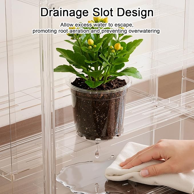 Clear Mini Indoor Greenhouse, with Hygrometer and Magnetic Door, Stackable | Small Tabletop Portable Green House (Plants and Pots are not Included)